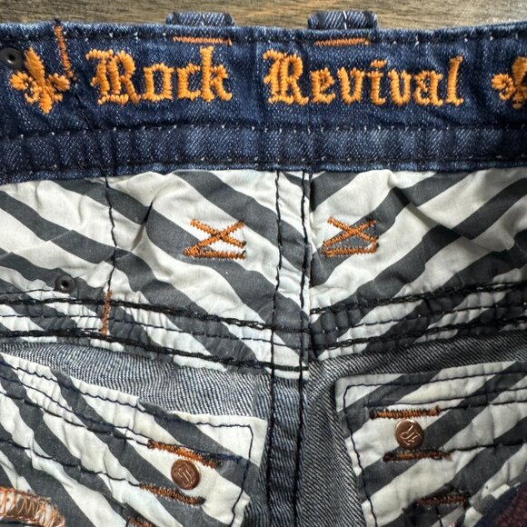 Rock Revival Ayaan Biker Jeans Mens Size 31 (Measures 34x33) - Picture 4 of 7